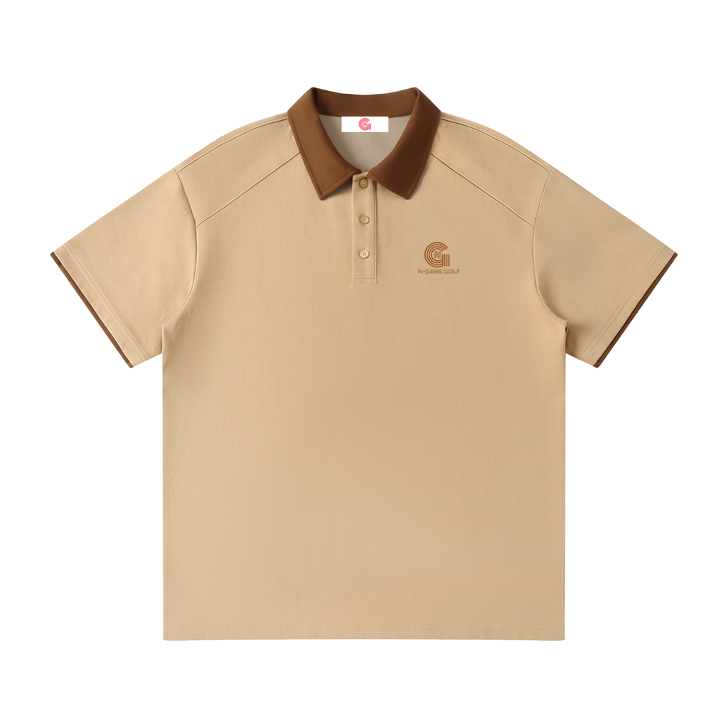 Contrast Collar Raglan Polo Shirt