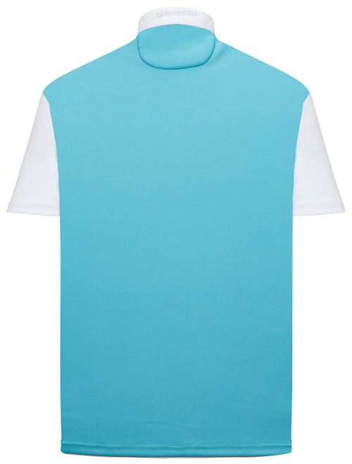 Classic Argyle Mens Golf Polo Shirt - Pink, Light Blue & White by ReadyGOLF