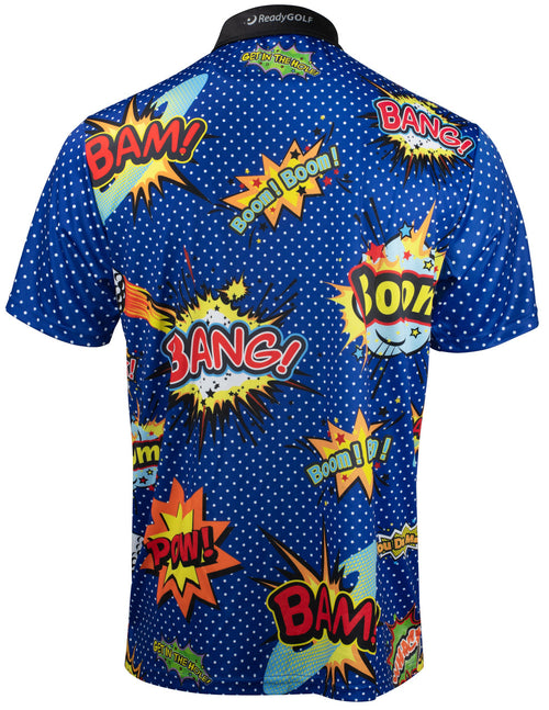 Big Bang Boom Mens Golf Polo Shirt by ReadyGOLF