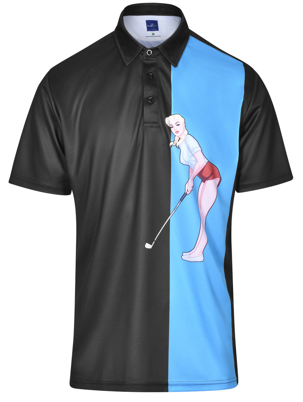 Chip In Mens Pin-Up Golf Polo Shirt by ReadyGOLF