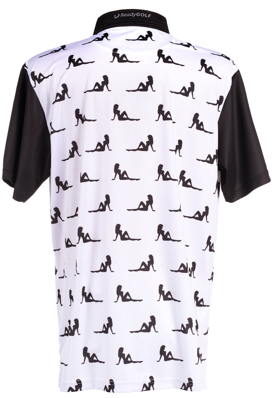 Mudflap Girls (White) Mens Golf Polo Shirt by ReadyGOLF