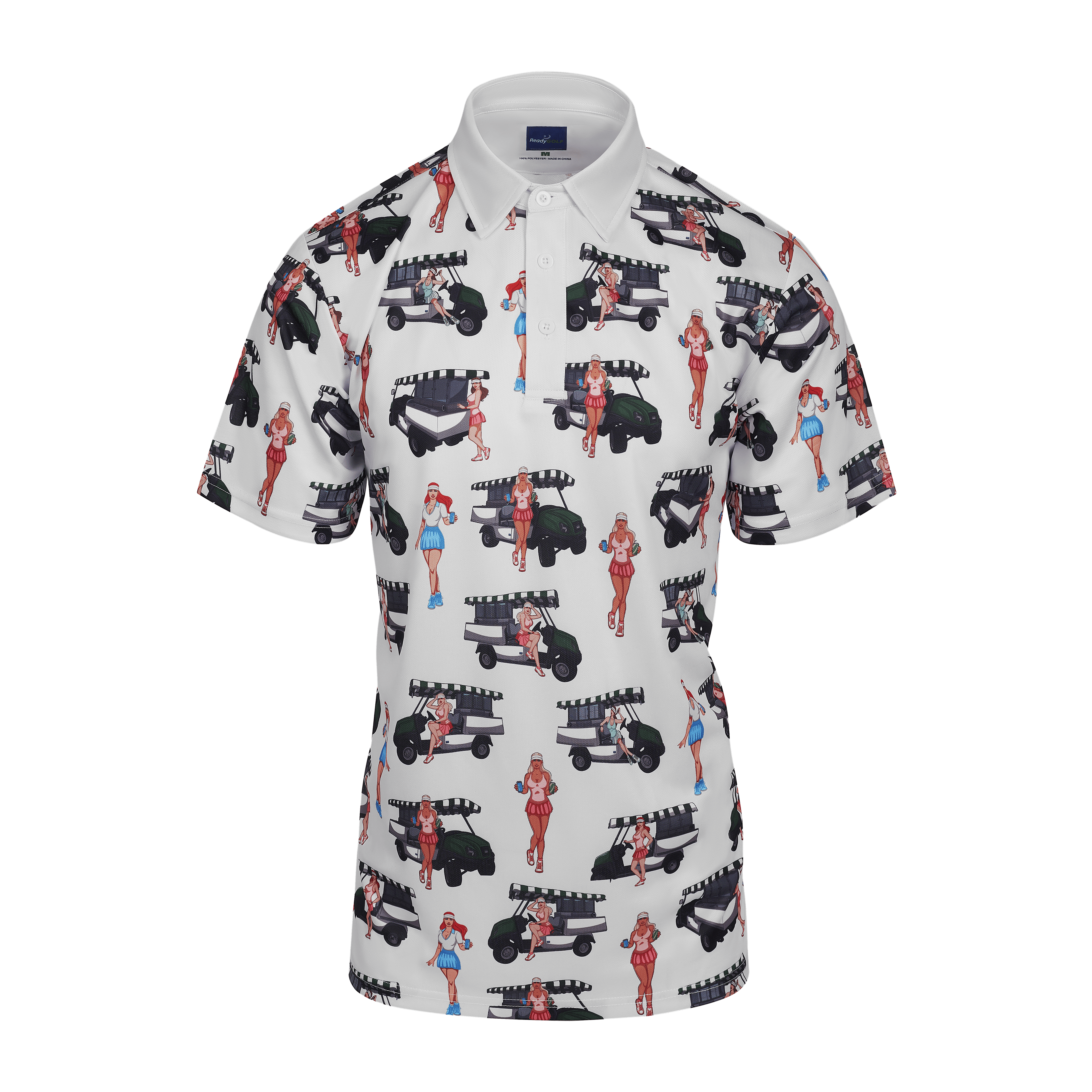 Cart Girls Mens Golf Polo Shirt by ReadyGOLF