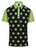 Four-Leaf Clover (Lime Green) Mens Golf Polo Shirt by ReadyGOLF