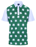 Four-Leaf Clover (White) Mens Golf Polo Shirt by ReadyGOLF