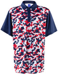 USA Red, White & Blue Camo Mens Golf Polo Shirt by ReadyGOLF
